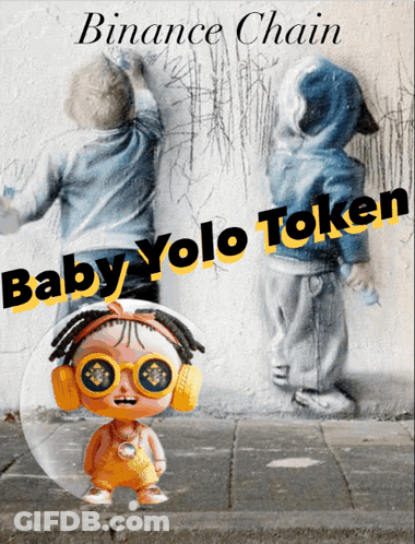 A Baby Yolo Token With A Picture Of Two Children GIF