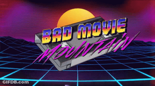 A Bad Movie Mountain Logo Is Displayed On A Futuristic Background GIF