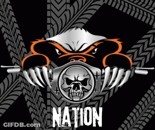 A Badger With A Skull And The Word Nation GIF