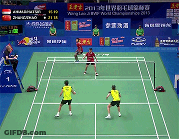 A Badminton Match Is Being Played In 2013 GIF