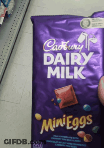 A Bag Of Cadbury Dairy Milk Minieggs Chocolate GIF