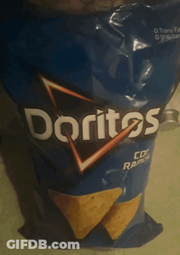 A Bag Of Doritos Corn Ranch Chips Is Sitting On A Table GIF