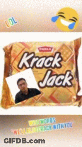 A Bag Of Krack Jack Crackers With A Picture Of A Man GIF