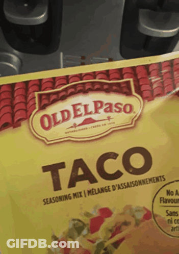 A Bag Of Oldelpaso Taco Seasoning Mix Sits On A Counter GIF