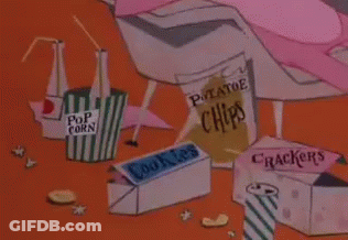 A Bag Of Potato Chips Sits Next To A Box Of Crackers GIF