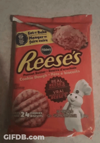 A Bag Of Reese 'S Peanut Butter Cookie Dough Has 24 Cookies In It GIF