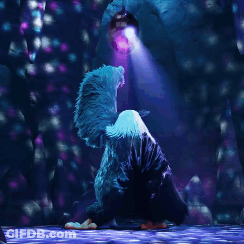 Bald Eagle Dancing In Purple And Blue Background GIF