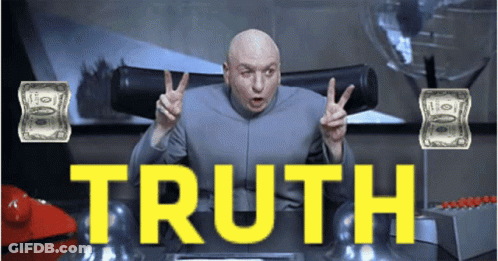 A Bald Man Giving A Peace Sign With The Word Truth Behind Him GIF