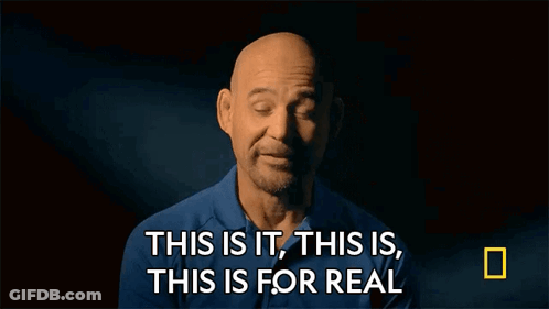 A Bald Man In A Blue Shirt Says This Is It This Is This Is For Real GIF