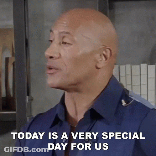 A Bald Man In A Blue Shirt Says Today Is A Special Day For Us GIF