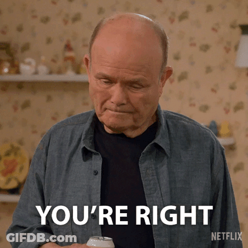 A Bald Man In A Denim Shirt Is Holding A Can Of Beer And Says You 'Re Right GIF