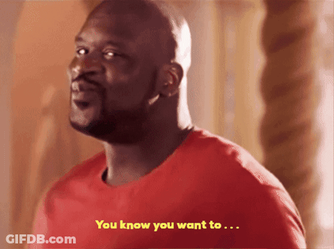 A Bald Man In A Red Shirt Says You Know You Want To GIF