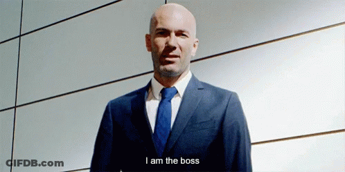 A Bald Man In A Suit And Tie Is Saying I Am The Boss . GIF