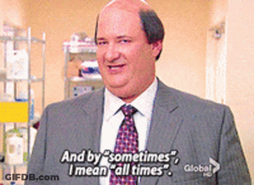 A Bald Man In A Suit And Tie Says " And By Sometimes " GIF