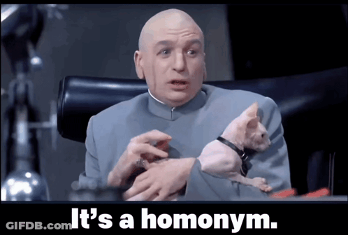A Bald Man Is Holding A Hairless Cat And The Caption Says It 'S A Homonym GIF