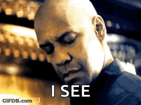 Bald Man Making Funny Face Saying I See GIF