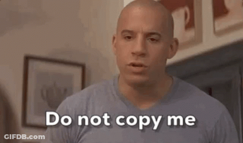 A Bald Man Is Saying Do Not Copy Me . GIF