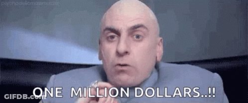 A Bald Man Is Saying `` One Million Dollars ... '' . GIF