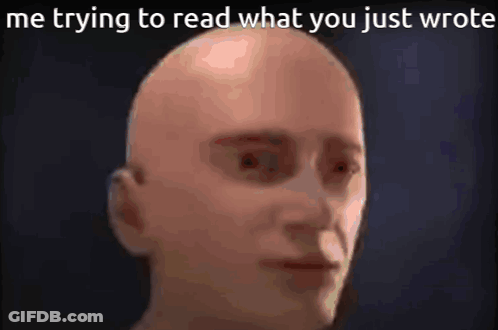 A Bald Man Is Trying To Read What He Just Wrote . GIF