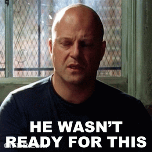 A Bald Man Says He Wasn 'T Ready For This In Front Of A Window GIF