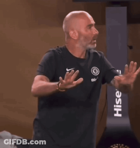 A Bald Man Wearing A Black Shirt That Says Hisense On It GIF