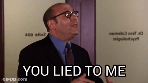 A Bald Man Wearing Glasses And A Suit Says You Lied To Me GIF