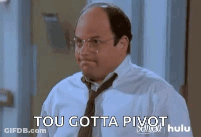 A Bald Man Wearing Glasses And A Tie Is Standing In Front Of A Door And Says `` Tou Gotta Pivot '' . GIF