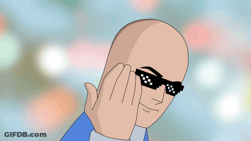 A Bald Man Wearing Sunglasses With The Words " It 'S Free Real " Below Him GIF