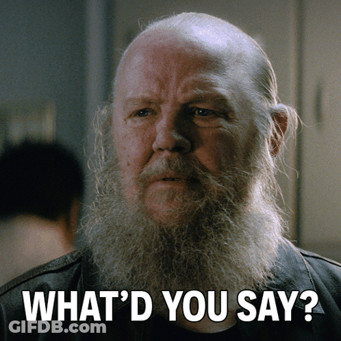 A Bald Man With A Beard Is Asking What 'D You Say GIF