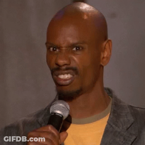 A Bald Man With A Beard Is Holding A Microphone In His Hand And Making A Funny Face . GIF