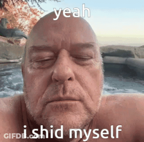 A Bald Man With A Beard Is Taking A Selfie With His Eyes Closed And The Caption Yeah Ishd Myself GIF
