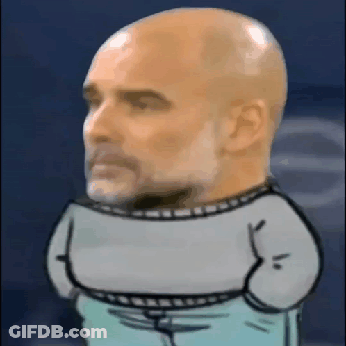 A Bald Man With A Beard Is Wearing A White Shirt GIF