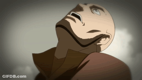 A Bald Man With A Beard Looks Up Into The Sky GIF