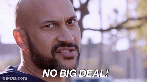 A Bald Man With A Beard Says " No Big Deal " GIF