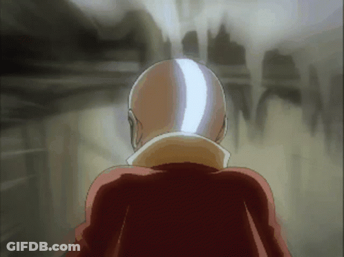 A Bald Man With A Light Coming Out Of His Head Is Standing In A Dark Room GIF