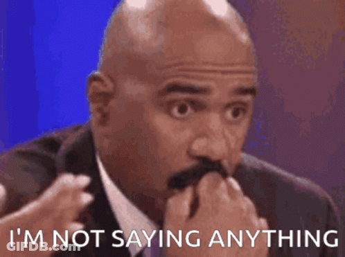 A Bald Man With A Mustache Is Saying I 'M Not Saying Anything . GIF