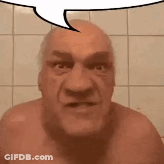 A Bald Man With A Speech Bubble Above His Head . GIF
