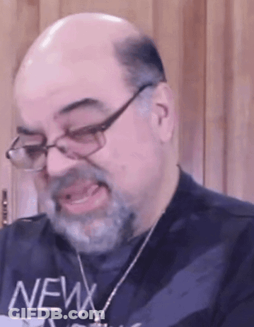 Bald Man With Glasses And NY Shirt GIF