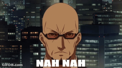 A Bald Man With Glasses And The Words Nah Nah GIF