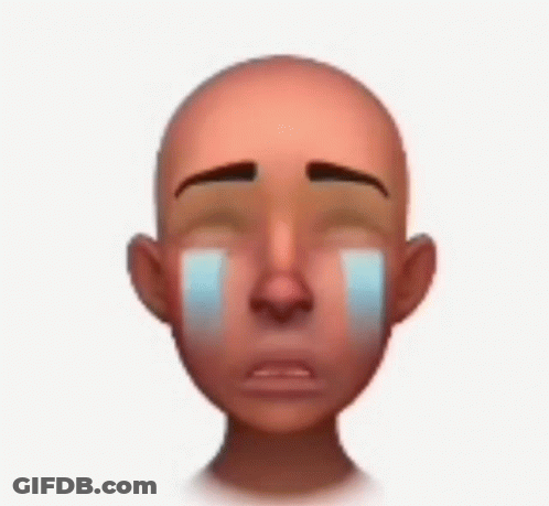 A Bald Man With Tears Coming Out Of His Eyes GIF