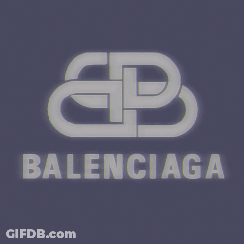 A Balenciaga Logo On A Dark Green Background GIF