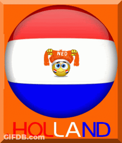 A Ball With A Smiley Face And A Scarf That Says Holland GIF