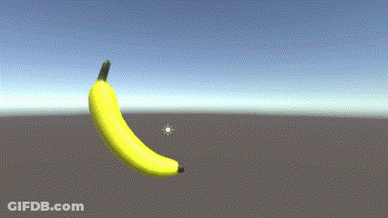 A Banana Is Flying Through The Air In A Cartoon . GIF