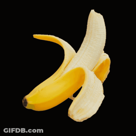 A Banana That Has Been Peeled Has A Yellow Center GIF