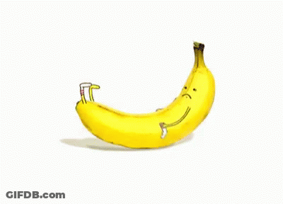 A Banana With Arms And Legs Has A Sad Face GIF