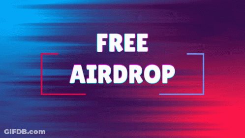 A Banner That Says Free Airdrop On A Purple And Blue Background GIF