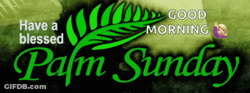 A Banner That Says Have A Blessed Palm Sunday And Good Morning GIF