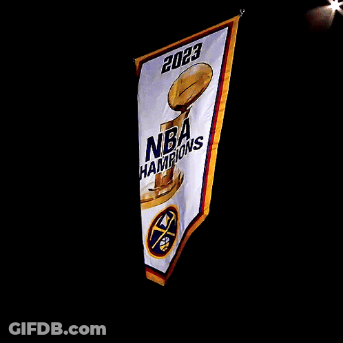 A Banner That Says " Nba Champions " On It GIF