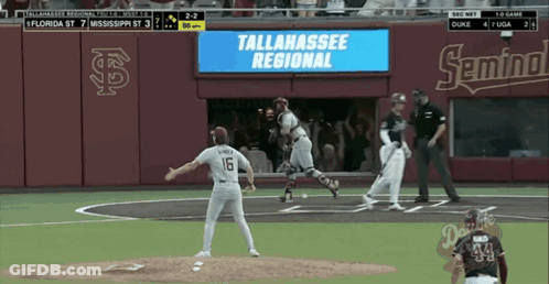A Baseball Game Between Florida And Mississippi Is Being Played In Tallahassee GIF