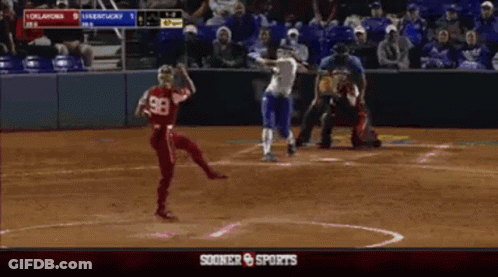 A Baseball Game Between Oklahoma And Kentucky Is Being Played GIF